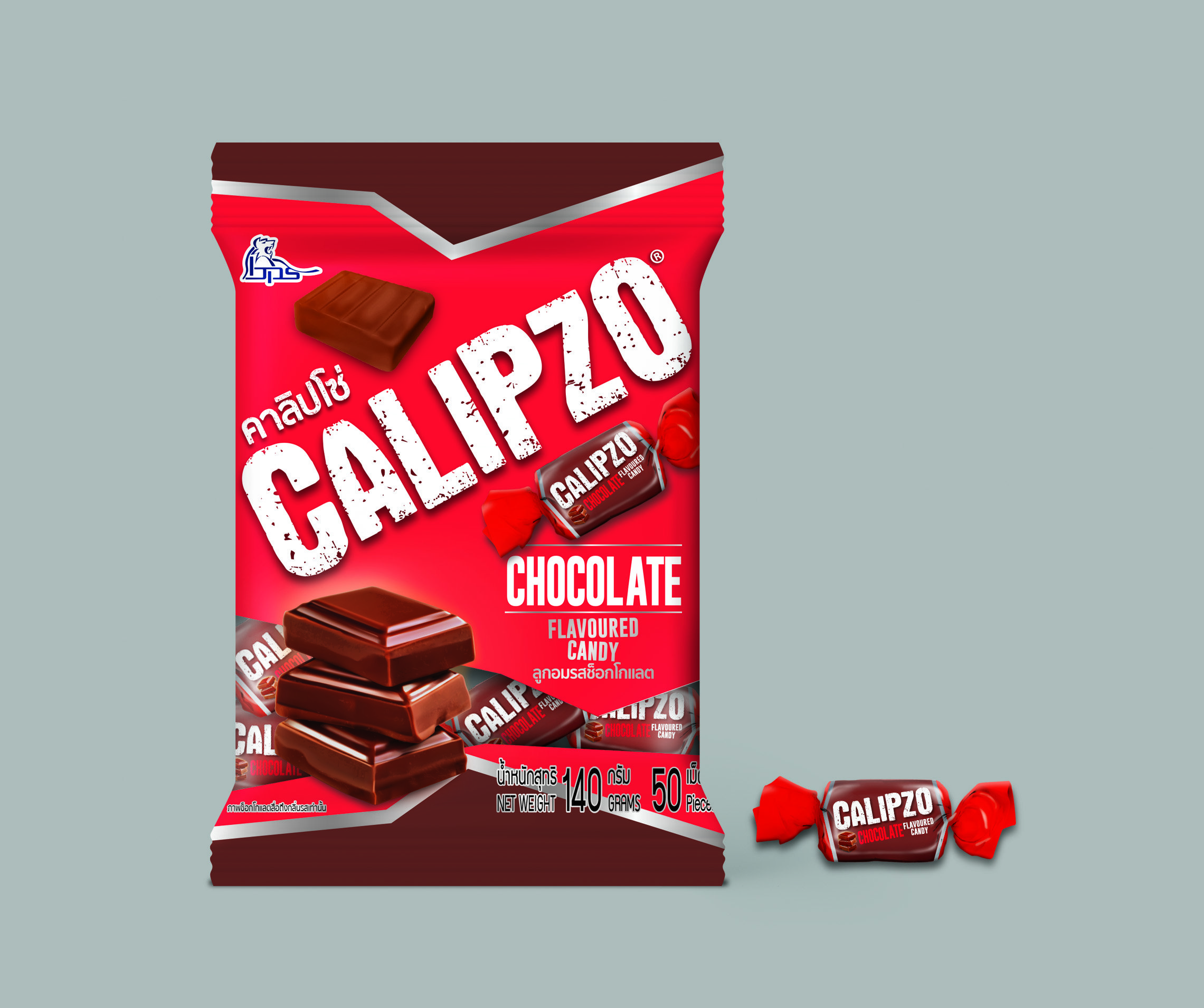 Kẹo gói Calipzo vị sô cô la 140g ( 50 gói/thùng )  